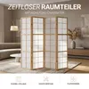 Homestyle4u Paravent Raumteiler 4 teilig Indoor Holz Natur Produktbild-Vorschau 3