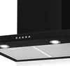 A close-up view of a black kitchen range hood. Náhľad obrázku produktu