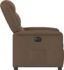 Side view of a brown fabric recliner chair. Voir les images du produit