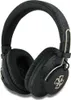 A black pair of over-ear headphones with gold accents and a repeating Guess logo pattern. Produktbild-Vorschau