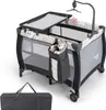 COSTWAY Lettino pieghevole 3 in 1, lettino da viaggio con Anteprima dell’immagine prodotto 1