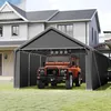 TRMLBE Carport 4x8 m Zeltgarage mit Abnehmbar Seitenwände Produktbild-Vorschau 11