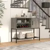COSTWAY Armoire bar avec casiers à vin et étagères, armoire Voir les images du produit 6