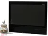 A black framed television is shown on a white background next to a decorative jar. Produktbild-Vorschau