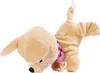 A plush toy dog with a pink polka dot accessory around its waist. Podgląd zdjęcia produktu