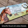 LANOLU Retro Blechschild Pferd Glück anfassen, Geschenk für Produktbild-Vorschau 2