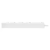 A white power strip with multiple outlets and USB ports, shown from the side against a white background. Produktbild-Vorschau