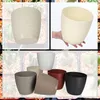 Cremefarbener Blumentopf aus Kunststoff mit Untertasse Produktbild-Vorschau 8
