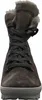 A front view of a brown suede boot with a white sole and faux fur trim. Produktbild-Vorschau