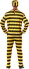 costume de prisonnier jaune et noir à rayures pour hommes Voir les images du produit 4
