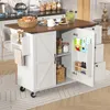Isola da cucina su rotelle con piano di lavoro pieghevole - Anteprima dell’immagine prodotto 2