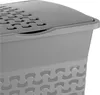 A close-up view of the lid and upper portion of a gray plastic laundry basket. Anteprima dell’immagine prodotto