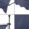 A collage of four close-up images showing details of a dark blue awning. Anteprima dell’immagine prodotto