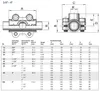 Technical drawing and specification table for pipe fittings. Produktbild-Vorschau