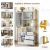 A collage showing different scenarios where the bookshelf can be used, along with close-up details of the product. Produktbild-Vorschau