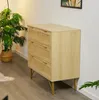 Relaxdays Kommode, 3 Schubladen, Rattan- & Holzoptik, HBT Produktbild-Vorschau 8