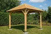 A wooden gazebo in a garden setting. Produktbild-Vorschau