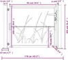 A diagram showing the dimensions of a garden gate. Produktbild-Vorschau