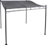 A dark gray fabric canopy supported by a black metal frame, set against a white background. Produktbild-Vorschau