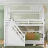 MODFU Etagenbett Kinderbett 90x200cm mit Regal und Produktbild-Vorschau 1