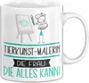 Tierkunst-Malerin Geschenk Tasse Becher Die Frau Die Allen Produktbild-Vorschau 1