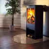 Natürliches Holzmuster – Glasbodenplatte für – Kaminofen – Produktbild-Vorschau 3