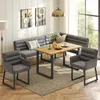 Ensemble de bancs d'angle avec table, deux chaises, tissu Voir les images du produit 1