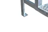 A close-up view of the base of a metal staircase, showing a mounting bracket. Produktbild-Vorschau
