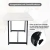 A close-up view of a table leg with an adjustable foot, with a larger image of a table in the background. Produktbild-Vorschau