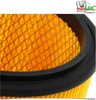 Close-up of a yellow pleated air filter with a black rubber seal. Náhled obrázku produktu