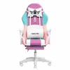 A gaming chair with a footrest and lumbar support, presented on a white background. Produktbild-Vorschau