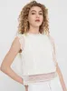 Ärmellose Spitzen Bluse Sleeveless Shirt Stehkragen Top Produktbild-Vorschau 5