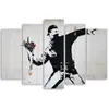 5-teiliges leinwandbild banksy graffiti kunst blumen Produktbild-Vorschau 2