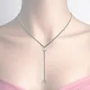 viva-adorno Edelstahl Damenkette Ypsilon Kette Plättchen Produktbild-Vorschau 2