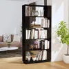 Bücherregal/Raumteiler Schwarz 80x25x163,5 cm Massivholz Produktbild-Vorschau 2