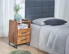 FineBuy stolik nocny z litego drewna sheesham 2 szuflady i Podgląd zdjęcia produktu 2