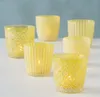 LS-LebenStil 6x Glas Teelichthalter Retro Gelb 7-9cm Set Produktbild-Vorschau 2