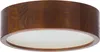 A close-up, straight-on view of a round, wooden ceiling light fixture with a white diffuser. Produktbild-Vorschau