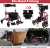 COSTWAY Rollator se sedadlem skládací lehký, 2v1 invalidní Náhled obrázku produktu 8