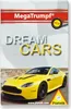 The image shows the packaging for a card game featuring dream cars. A yellow sports car is prominently displayed on the front of the packaging. Produktbild-Vorschau
