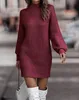 ASKSA Damen Strickkleid Rollkragen Pullikleid Elegant Produktbild-Vorschau 5