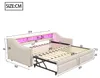 Sofa rozkładane 90x200 cm, po rozłożeniu 180x200 cm, beżowe Podgląd zdjęcia produktu 2