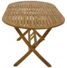 Klapptisch Gartentisch Holztisch oval mit Schirmloch Akazie Produktbild-Vorschau 3