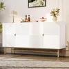 Cassettiera Merax 160 cm, credenza a 4 ante, gamba dorata, Anteprima dell’immagine prodotto 1
