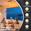 Three people are sitting on a patio at night, with a modern LED pendant light hanging above them. Produktbild-Vorschau