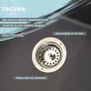 A close-up of a sink drain with descriptive text overlays. Produktbild-Vorschau