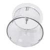 A clear plastic container with measurement markings on the side. Produktbild-Vorschau
