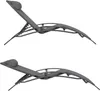 Lot de 2 transats GALAPAGOS en textilène gris - aluminium Voir les images du produit 3