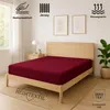 A fitted sheet is shown on a bed in a bedroom setting. Produktbild-Vorschau