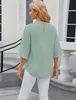 ASKSA Chemise Femme Manches 3/4 Plissées Col rond Voir les images du produit 4